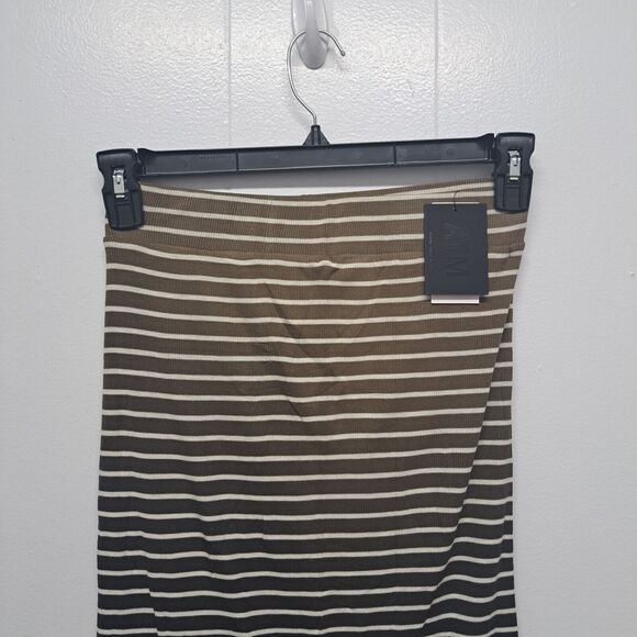 ATM Anthony Thomas Melillo XS Black Combo Dip Dye Slit Hem Striped Skirt - Picture 10 of 13